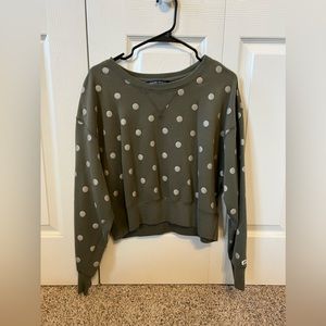 Abercrombie & Fitch - Green, polka dot, cropped sweater